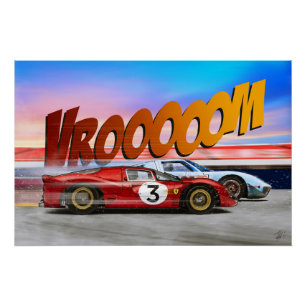 Ford GT40 vs Ferrari 330 Poster