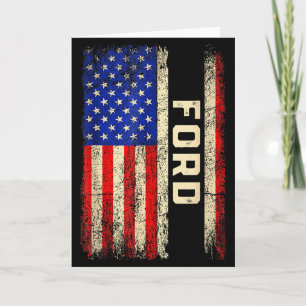 Ford Nachname Shirt Ford Name Amerikanische Flagge Karte
