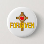 Forded Heart Cross Button (Vorderseite)