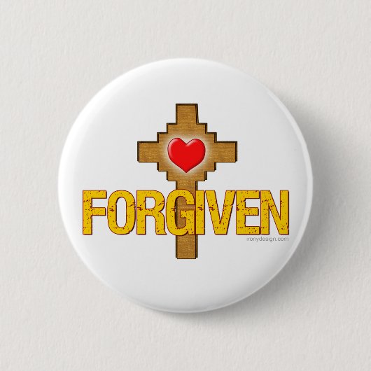 Forded Heart Cross Button (Vorderseite)
