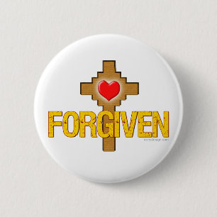 Forded Heart Cross Button