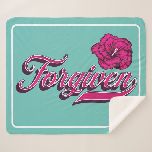 Forded Hibiskus Sherpa Blanket Sherpadecke (Vorderseite (Horizontal))