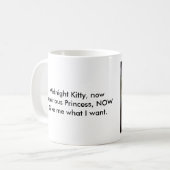 Fordernde schwarze Katzehaiku-Tasse Tasse (Vorderseite Links)