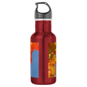 förderndes buntes Herbst-Blätter Edelstahlflasche (Rückseite)