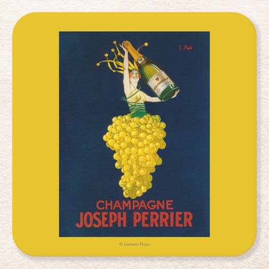 Förderndes Plakat Josephs Perrier Champagne Rechteckiger Pappuntersetzer (Vorderseite)