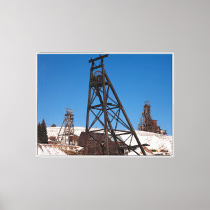 Förderturm einer Goldmine in Victor, Colorado Leinwanddruck