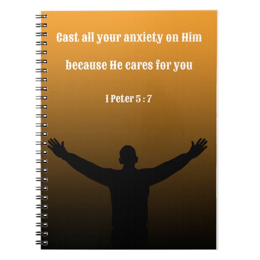 Förderung der Bibel Verse 1 Peter 5 : 7 Notizblock (Vorderseite)