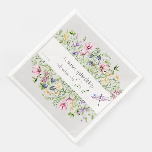 Förderung der botanischen Wasserfarbe der Bibel Serviette (Ecke)