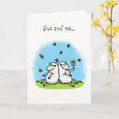 Förderung der Freundschaftskarte niedlichen Schafs Karte (Gelbe Blume)