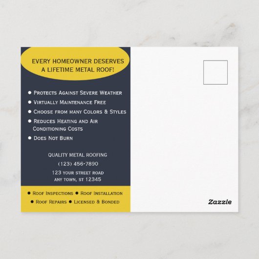 Förderung der Metalldachfirma Postkarte (Rückseite)