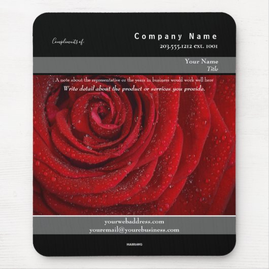 Förderung der Mousepad-Rote Rose. Thema - HAMbyWG Mousepad (Vorne)
