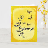 Förderung der Scheidung mit Schmetterlingen und Sk Karte (Gelbe Blume)