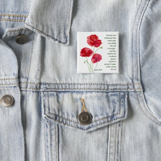 Förderung der Schrift Isaiah Poppy Garden Blume Button (Beispiel)