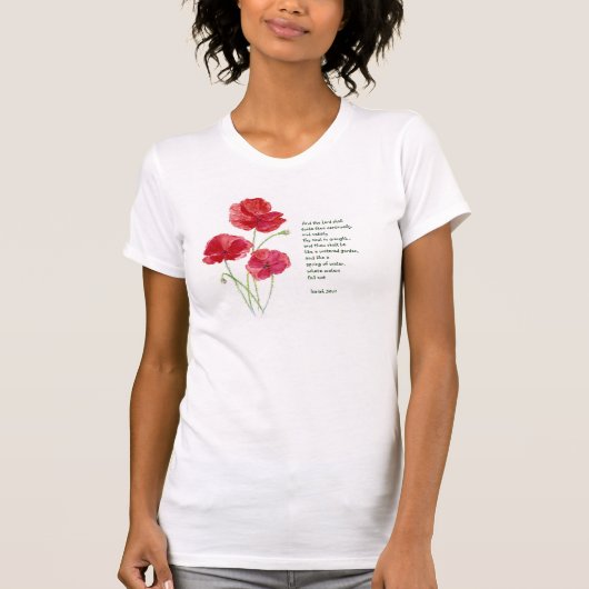 Förderung der Schrift Isaiah Poppy Garden Blume T-Shirt (Vorderseite)
