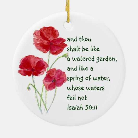 Förderung der Verheißungsschrift Isaiah Poppy Gard Keramik Ornament (Hinten)