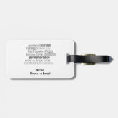 Förderung der Word-Kunst Gepäckanhänger (Rückseite horizontal)