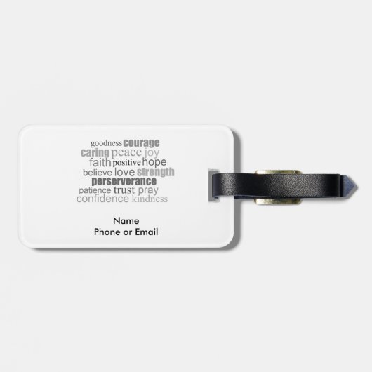 Förderung der Word-Kunst Gepäckanhänger (Rückseite horizontal)