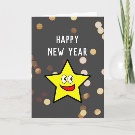 Förderung des neuen Jahres Gold Star Feiertagskarte (Vorderseite)
