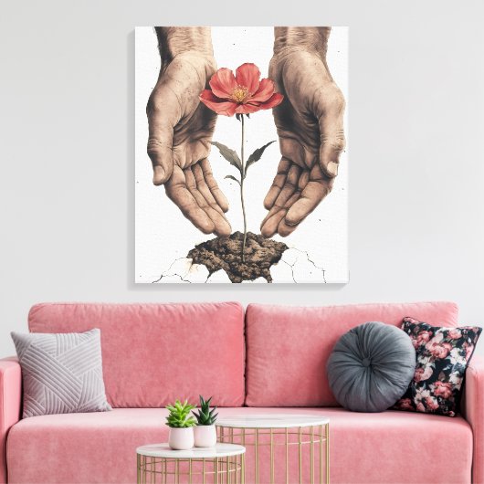 Förderung des Wachstums - Inspiration für die Kuns Leinwanddruck (Insitu (Wohnzimmer))