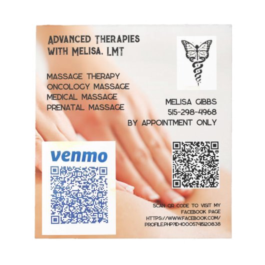 Förderung fortgeschrittener Therapien mit Melisa N Notizblock (Vorderseite)