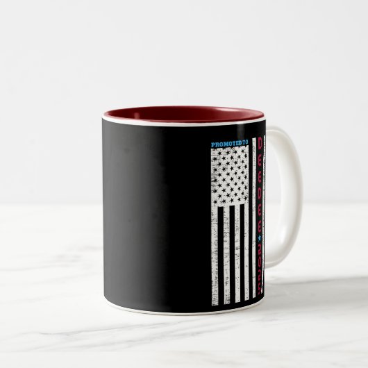 Förderung für DEE-DEE Daddy Erstmaliger Vater Patr Zweifarbige Tasse (VorderseiteRechts)