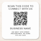 Förderung moderner Unternehmen mit QR-Code Rechteckiger Pappuntersetzer (Vorderseite)