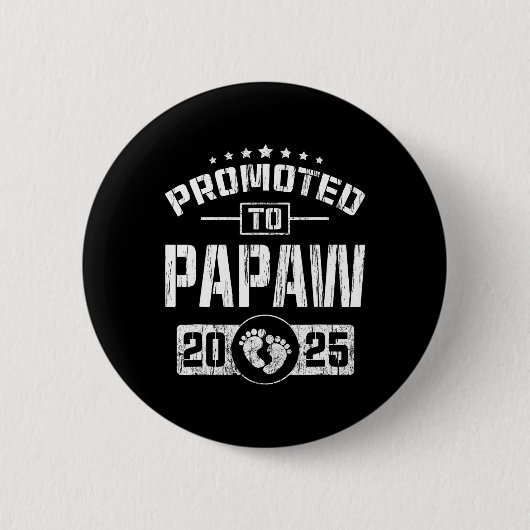 Förderung nach Papaw Est. 2025 Funny bald Papaw Button (Vorderseite)