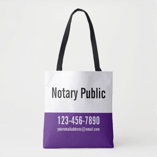 Förderung Royal Lila und White Notary Public Tasche (Vorderseite)