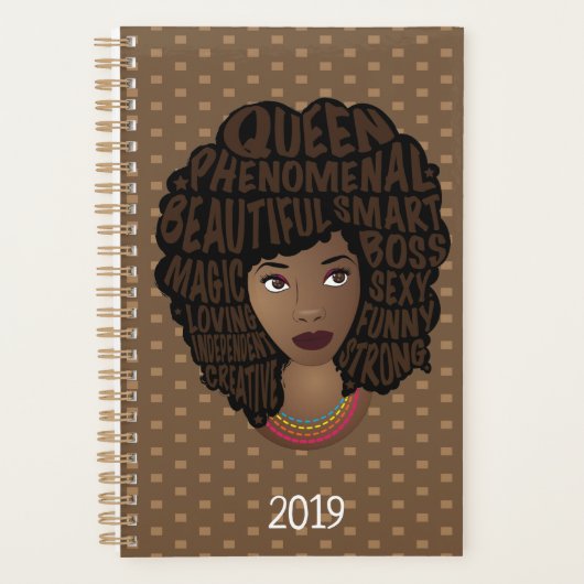 Förderung schwarzer Frauen | Polka Dot | Brown Planer (Vorderseite)