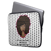 Förderung schwarzer Frauen | Schwarze und weiße Po Laptopschutzhülle (Vorderseite Links)