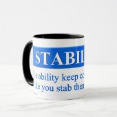 Förderung von Arbeitsplatz-Stabilität Tasse (Vorderseite Links)