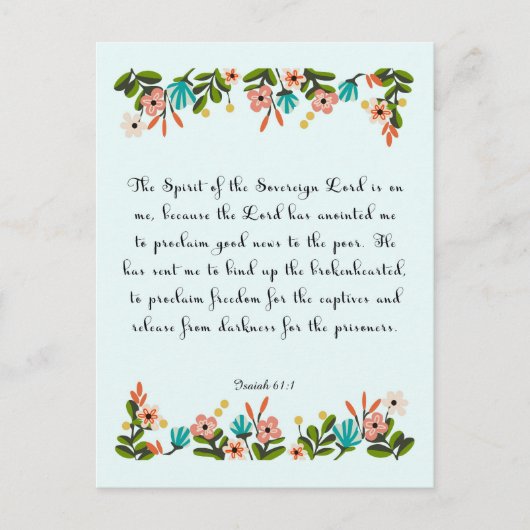Förderung von Bibelversen Kunst - Isaiah 61:1 Postkarte (Vorderseite)