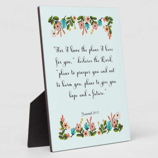 Förderung von Bibelversen Kunst - Jeremiah 29:11 Fotoplatte (Seite)