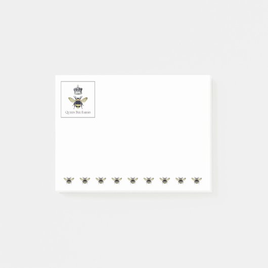 Förderung von Bienen und Kronen Post-it Klebezettel (Vorderseite)