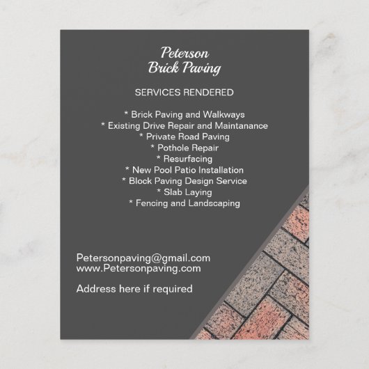 Förderung von Brick Paving Driveway Flyer (Hinten)