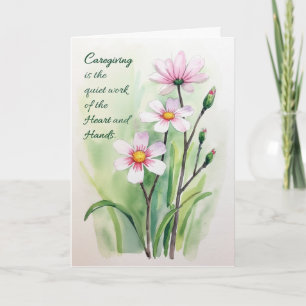 Förderung von Caregiver Heart Hands Aquarell Karte