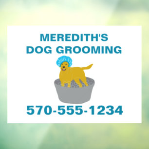 Förderung von Dog Grooming Business Dog Groomer Fensteraufkleber