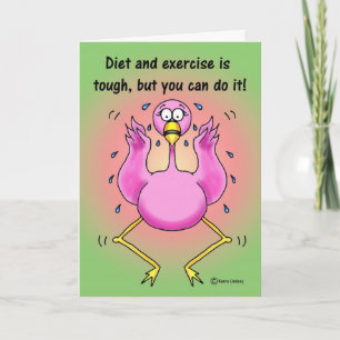 Förderung von Exercise Diet Funny Pink Flamingo Karte