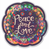 Förderung von Frieden und Liebe durch die Förderun Aufkleber (Vorderseite)