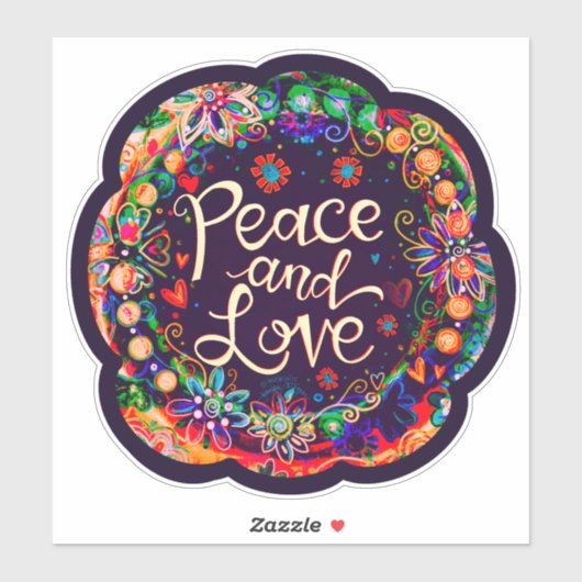 Förderung von Frieden und Liebe durch die Förderun Aufkleber (Blatt)