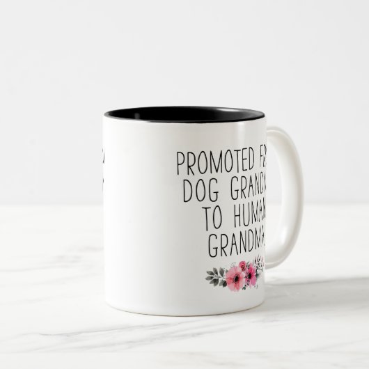 Förderung von Hunde Oma zu Menschengroßmutter Zwei Zweifarbige Tasse (VorderseiteRechts)