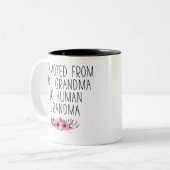 Förderung von Hunde-Oma zum menschlichen Oma Zweifarbige Tasse (Vorderseite Links)