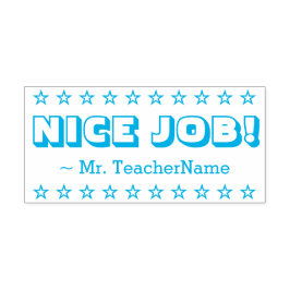 Förderung von "NICE JOB!" + Name des Lehrers Permastempel