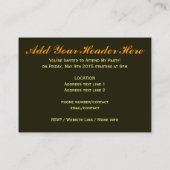 Förderung von Orange Art Mini Einladungen zum Gebu (Rückseite)