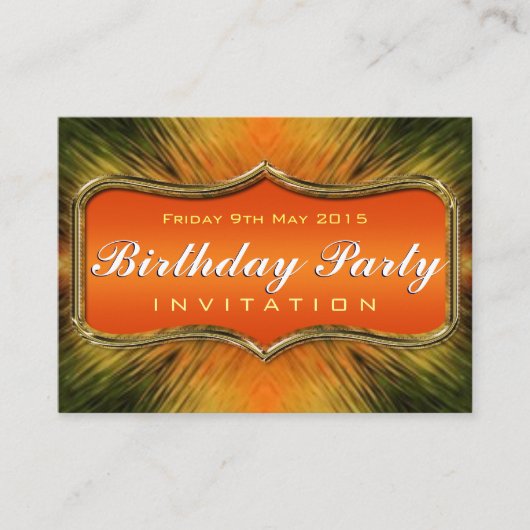 Förderung von Orange Art Mini Einladungen zum Gebu (Vorderseite)