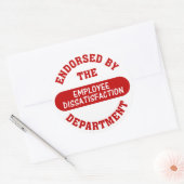 Förderung von Unzufriedenheit und langweiligen Arb Runder Aufkleber (Umschlag)