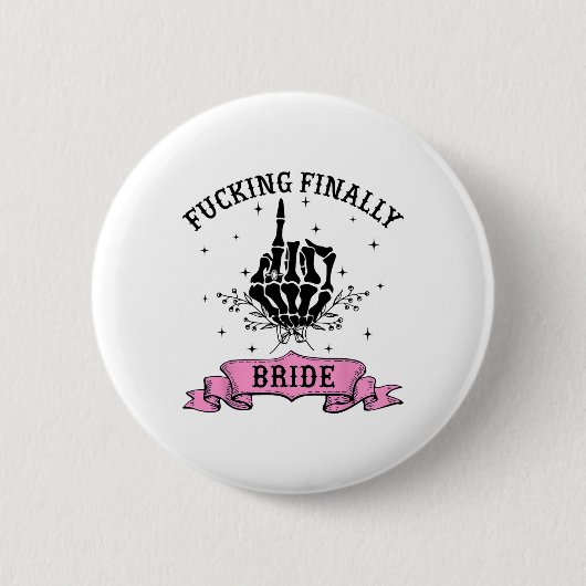 Fording schließlich Bride Skeleton Hand Halloween Button (Vorderseite)