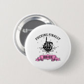 Fording schließlich Bride Skeleton Hand Halloween Button (Vorne & Hinten)