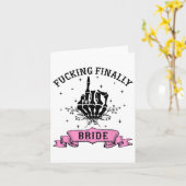Fording schließlich Bride Skeleton Hand Halloween  Karte (Gelbe Blume)