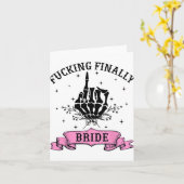 Fording schließlich Bride Skeleton Hand Halloween Karte (Gelbe Blume)